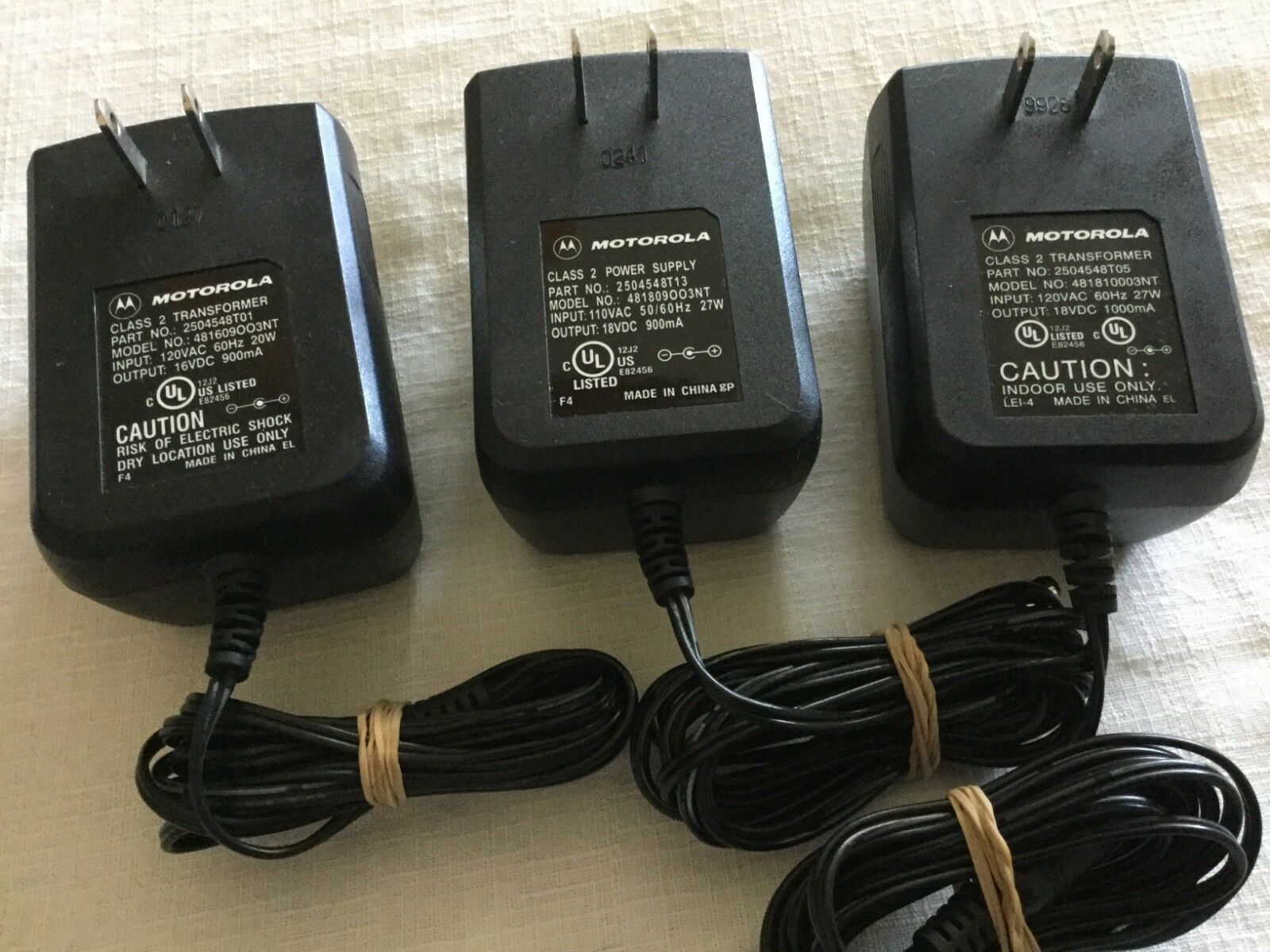 *Brand NEW*Motorola 481609OO3NT 2504548T13 Class 2 Transformer 18V 900mA Ac Adapter - Click Image to Close